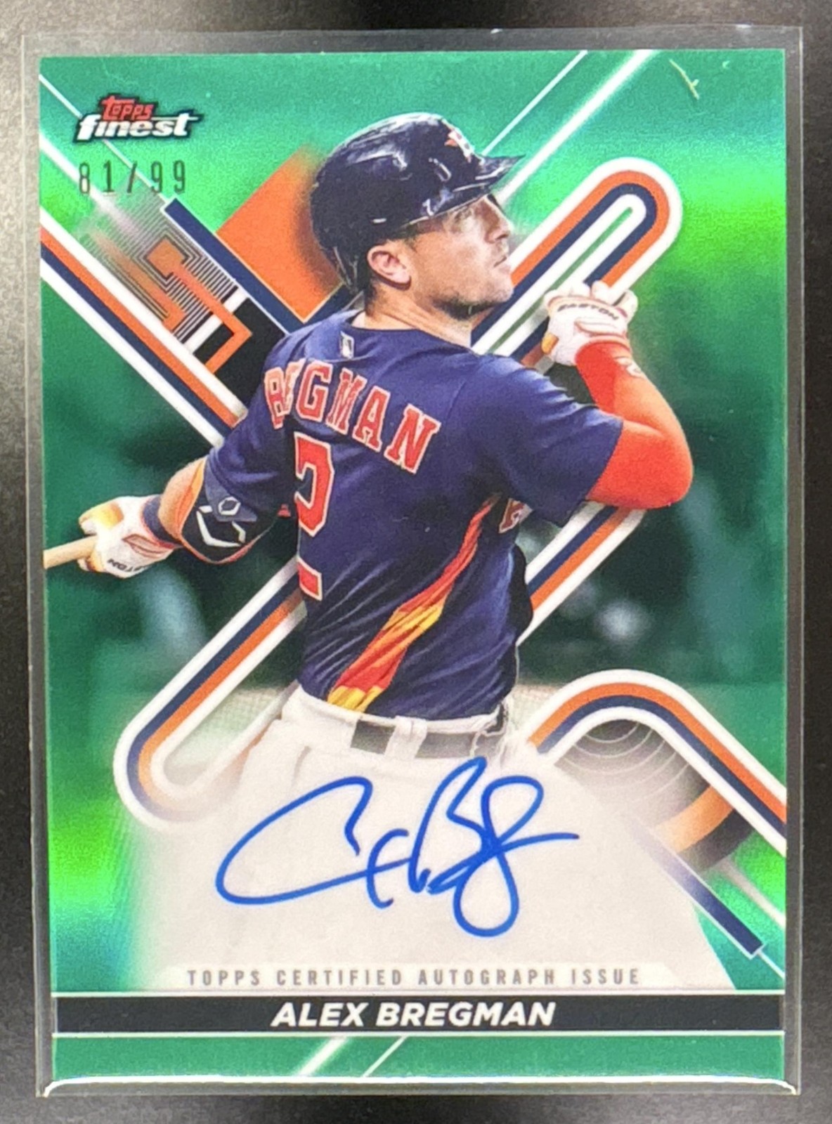 2022 Topps Finest Alex Bregman #FA-AB Auto Green Refractor 81/99 Astros