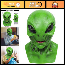 Funny Green Alien Mask - Monster Costume Prop for Halloween  Cosplay - Adult Si