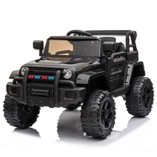 Ride on Truck with Remote Control, 4 Wheels 12V Battery Powered Kids Car, Black