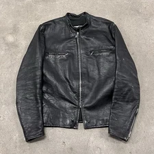 Vintage 70s AMF Harley Davidson Sportster Motorcycle Jacket Black Moto Sz Sm/M