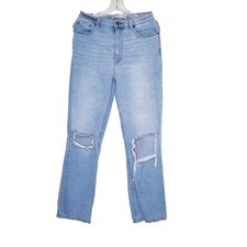 Abercrombie Fitch The 90s Straight Ultra High Rise Jeans size 29 8R Distressed