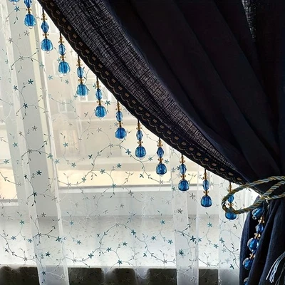Bead Curtain Fringe Trim Tassel Ribbon 1 Metre Upholstery Home Decor - Image 1 of 4
