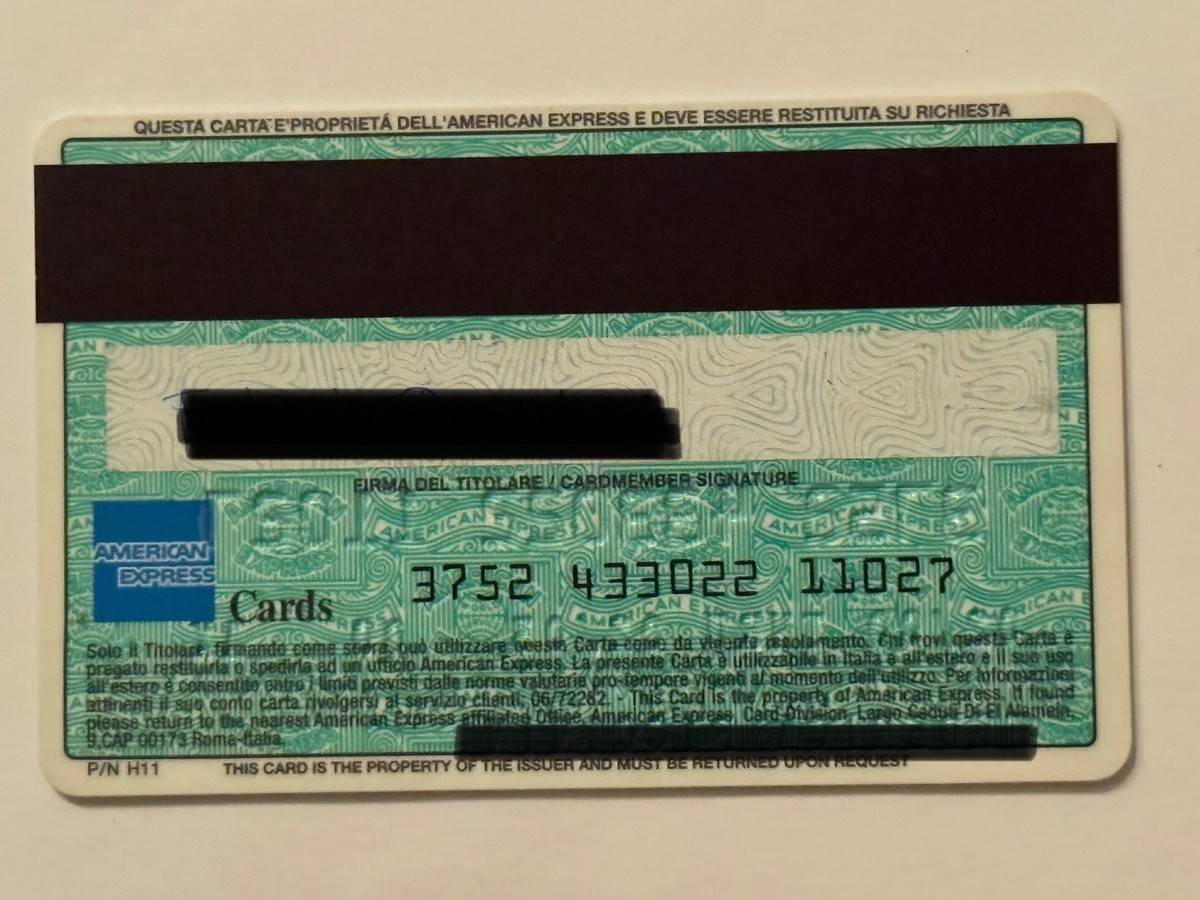 American Express Credit Card▪️Italy▪️Black Numbers▪️Expired