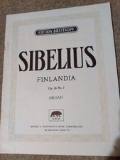SIBELIUS, Jean	Finlandia, Op. 26, no. 7	for organ. Sheet music.