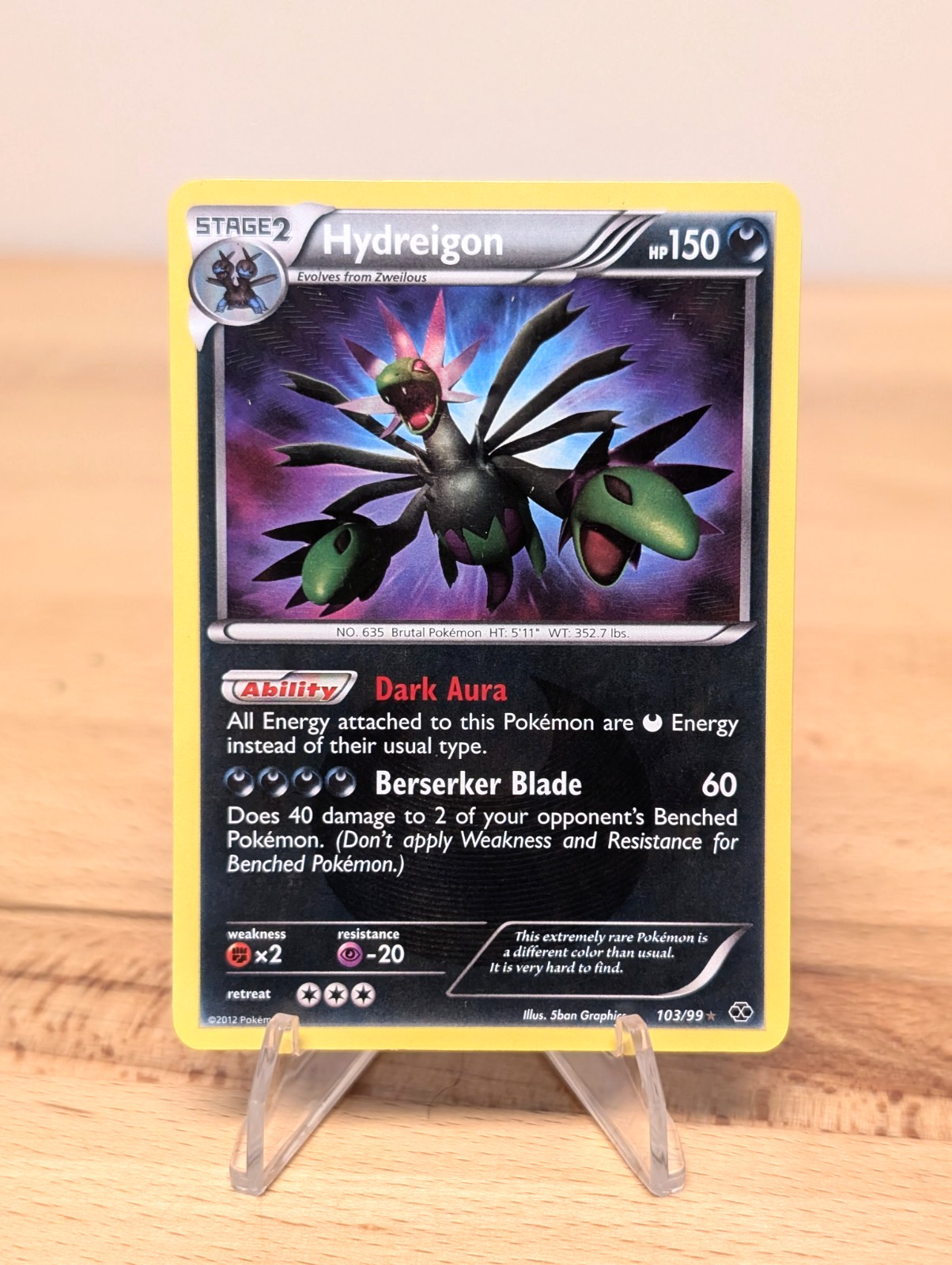 2012 Hydreigon Secret Rare Holo Dark BW Next Destinies 103/99 Dragon LP