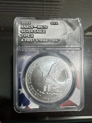 2021 Silver Eagle Type 2 ANACS MS70 First Strike