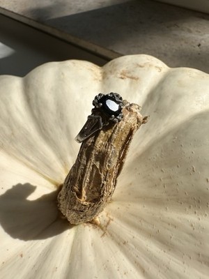 Women s Silver Ring With Onyx Rock Size 7 Simple And A Bit Vigilante