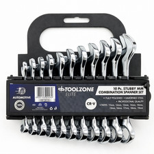 Stubby Spanner Set 10-19mm Metric Combination Wrench Set Short CR-V Polished