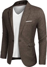 Men's Slim Fit One Button Blazer Lightweight Casual Sport Coat for Wedding Party