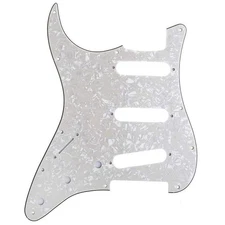 Parchment Pearl SSS 11 Hole Left Handed Strat Guitar Pickguard for...