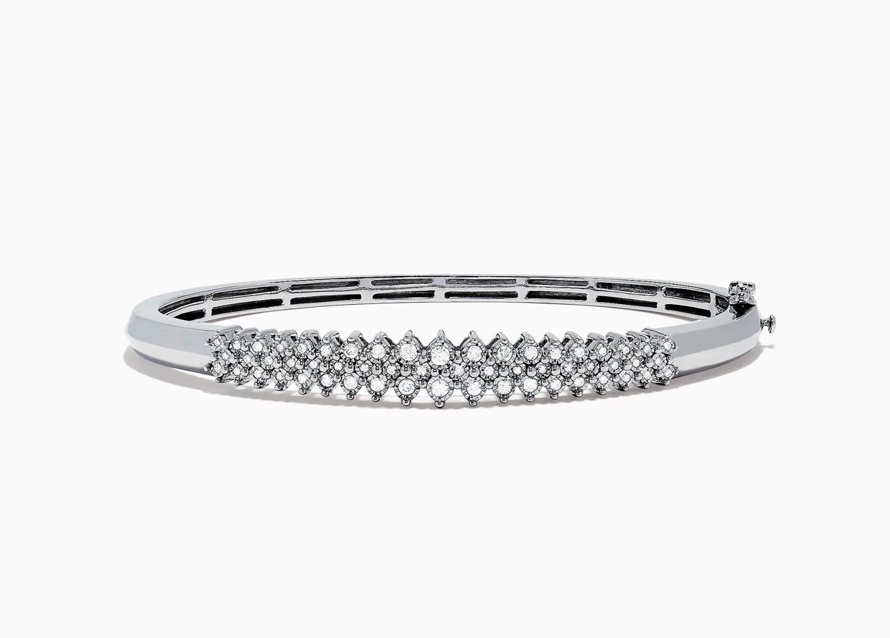 925 Sterling Silver Diamond Bangle, 0.50 TCW