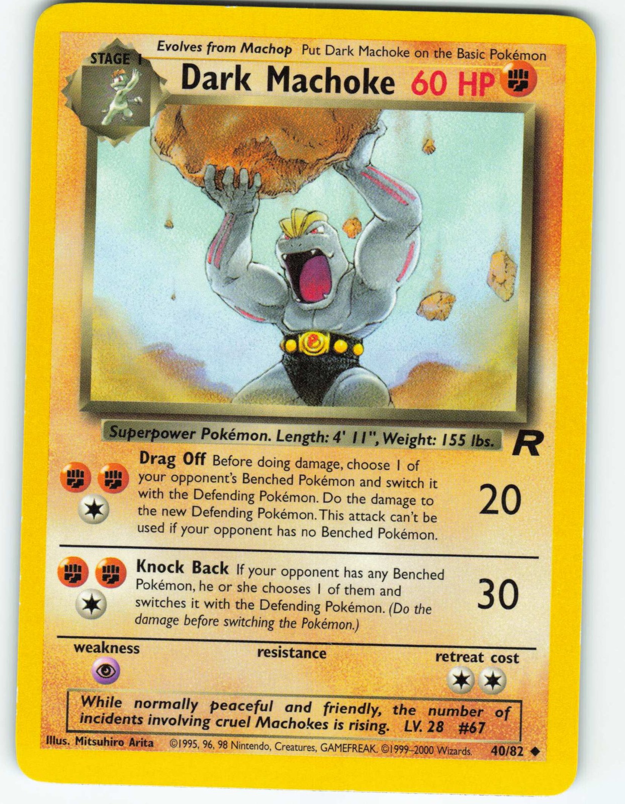 Dark Machoke - 40/82 Team Rocket - Pokémon TCG - 2000