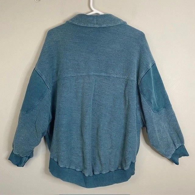 Out From Under Urban Outfitters M/L Teal Blue Terry Cardigan Slouchy Stretchy - Image 3 of 4