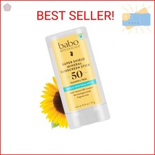 Babo Botanicals Super Shield SPF 50 Stick Sunscreen - 70 Organic Ingredients -
