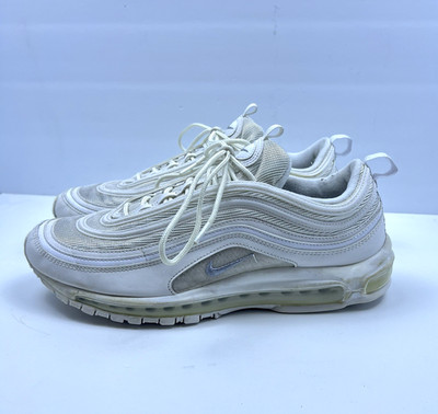 Nike Air Max 97 Triple White Wolf Gray Men's Sneakers Lace Up Athletic US Sz 12