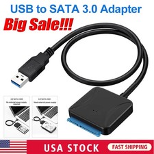USB 3.0 to SATA External Hard Drive Reader 2.5" 3.5" HDD SSD Power adapter