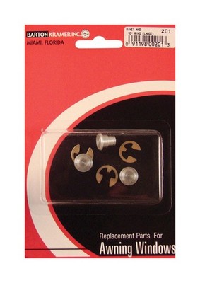 Barton Kramer 201C Silver Aluminum Window Large Rivets and E Rings 1/4 in.
