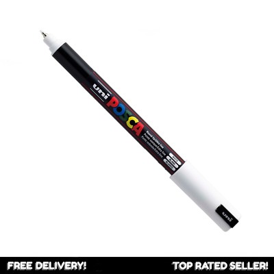 Uni Posca WEISS Lackmarker Stifte - PC-1M 1MR 3M 5M 7M 8K 17K PCF350 - alle Größen