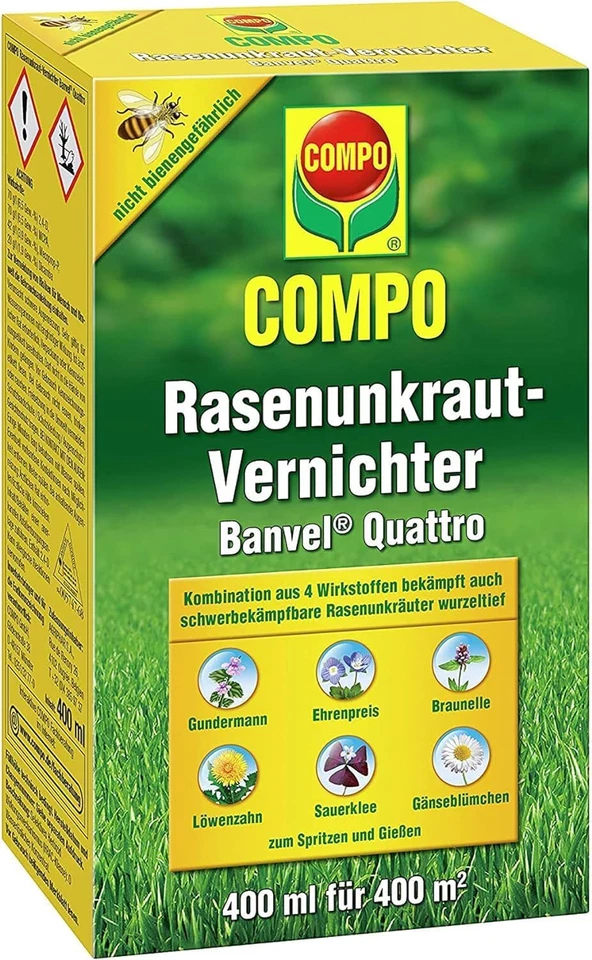 COMPO Rasenunkraut-Vernichter Banvel,Bekämpfung Von Schwerbekämpfbaren-400ml