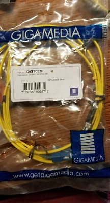 GIGAMEDIA D9STC2M DX 9MIC SM ST/SC 2M FIBER OPTIC PATCH CORD NEW IN PACKAGING