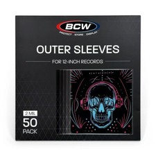 50 BCW Outer Sleeves   12" Polypropylene 2mil for 33 RPM Vinyl Records Archival