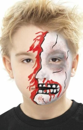 Maquillage de scène multicolores halloween pour déguisement et costume d'époque
