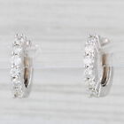 1ctw Diamond Hoop Huggie Earrings 18k White Gold Hinged Hoops