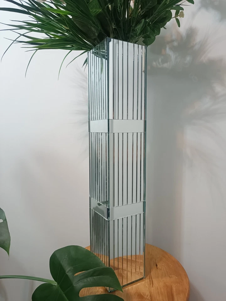 Decorative Floor Vase, Silver Square Mirrored Modern Vase, 60 cm (24 in) Tall, - Image 2 of 4