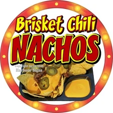 Nachos Brisket Chili DECAL (Choose Your Size) Concession Food Truck Sticker c2
