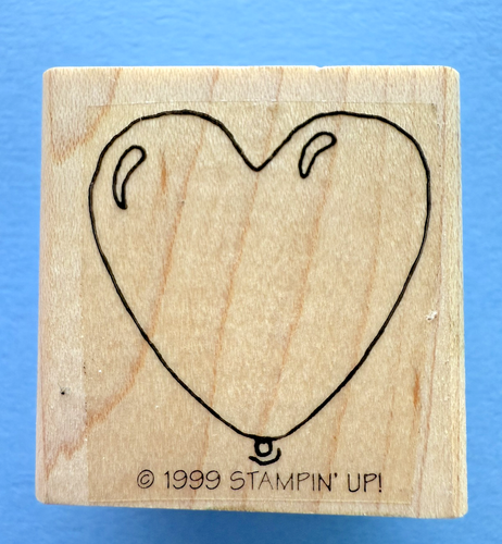 Stampin Up Stempel BALLONHERZ Einzelstempel NUR 1,5x1,5 Zoll Geburtstag Liebe