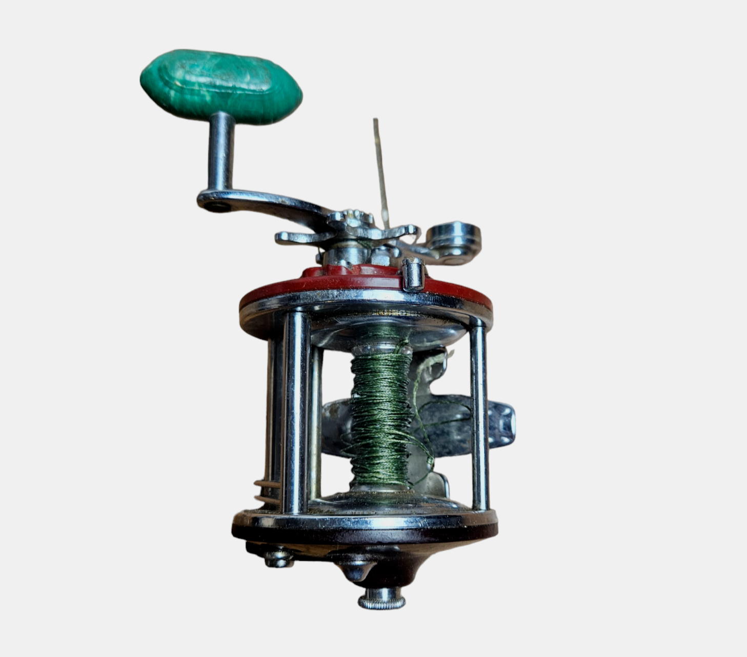 Vintage Penn Peerless No. 9 Fishing Reel Torpedo Handle Star Drag Red