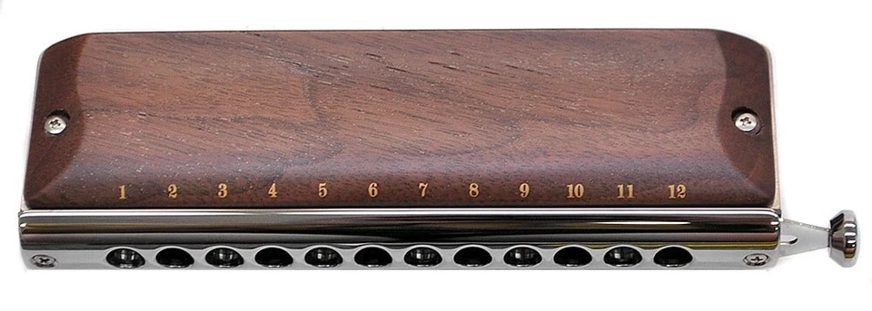 SUZUKI G-48W 12 holes 48 sounds chromatic harmonica Gregore Male model wooden - Image 2 of 4