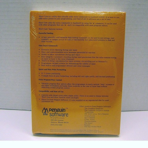 RARE Short Cuts by Penguin for Apple II+, Apple IIe, Apple IIc,, Apple IIGS - Picture 2 of 3
