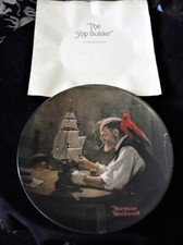 LIMITED EDITION KNOWLES DISPLAY PLATE NORMAN ROCKWELL THE SHIP BUILDER + CERTS
