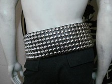 LEATHER OLD SCHOOL DOME STUDDED BELT..... MDLSB0289 .......ROB HALFORD