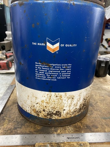 Chevron Vintage 5 Gal. Lata de aceite multimáquina aceite ICH Standard Oil Co. Rheem 68 - Imagen 13 de 24