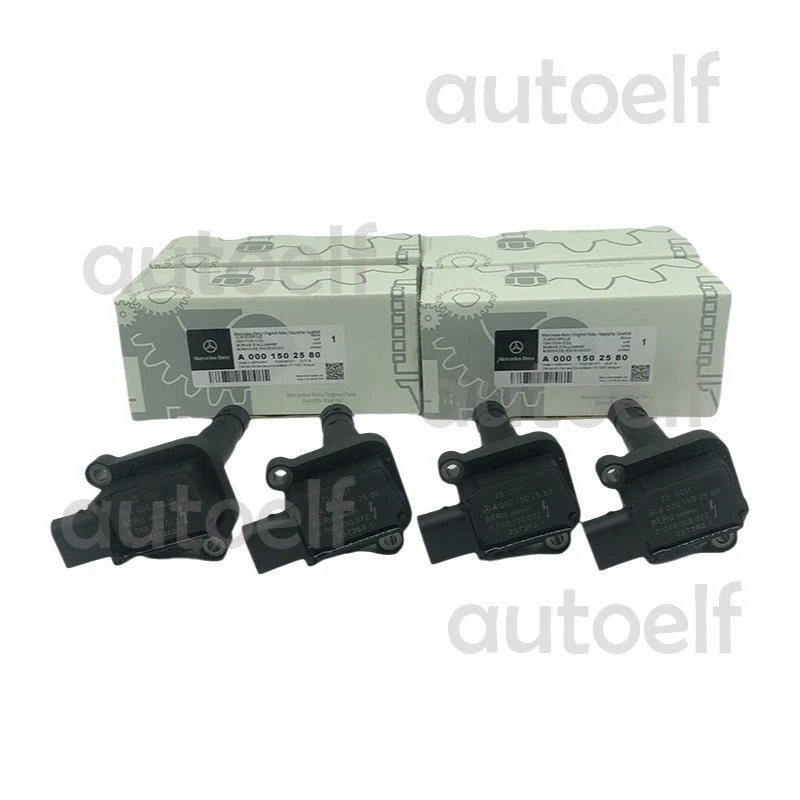 Kit de bobina de ignição 4 peças para A0001502580 Mercedes-Benz E200 C200 C250 SLK250 M271 - Imagem 2 de 3