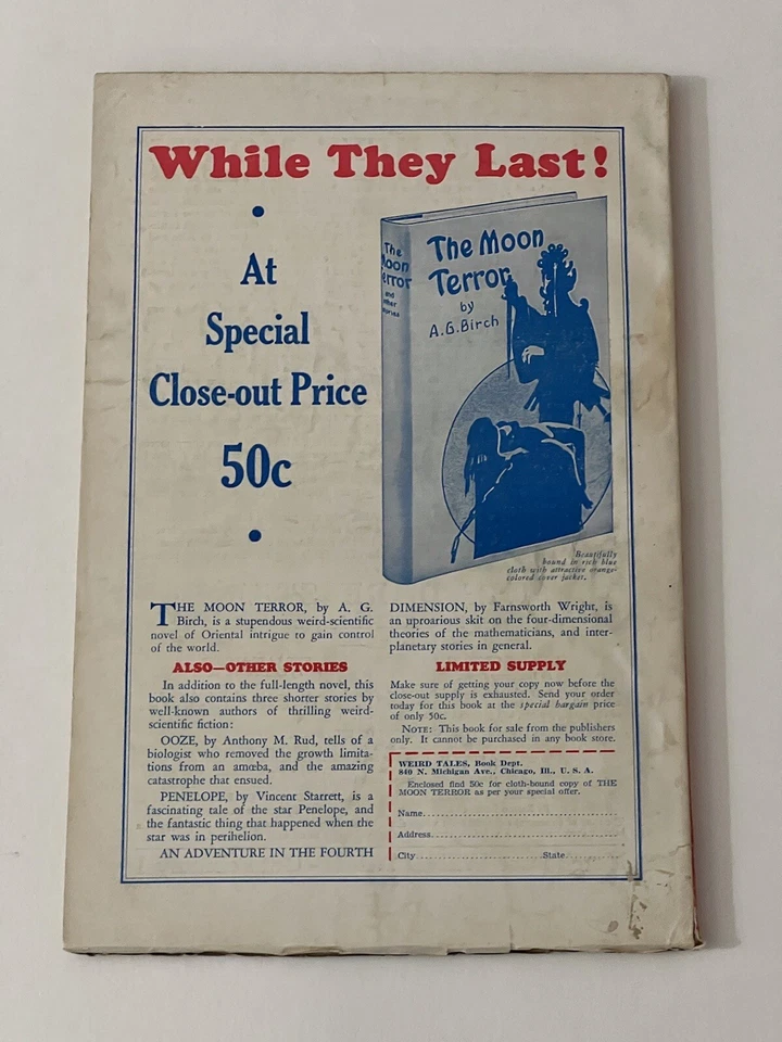 Weird Tales (Feb 1937) - First Finlay cover - Incl Robert E Howard Story - Nice! - Image 3 of 3