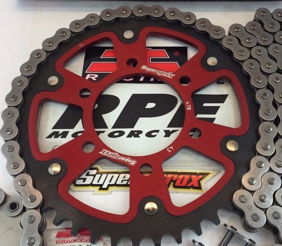 Ninja ZX6R 05-06 ZX636 Blue Superspox RK GXW Racing Chain and Sprockets  15/43t