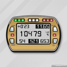 GOLD CHROME STYLE GEL STICKER FOR ALFANO PRO III EVO LAP TIMER - KARTING