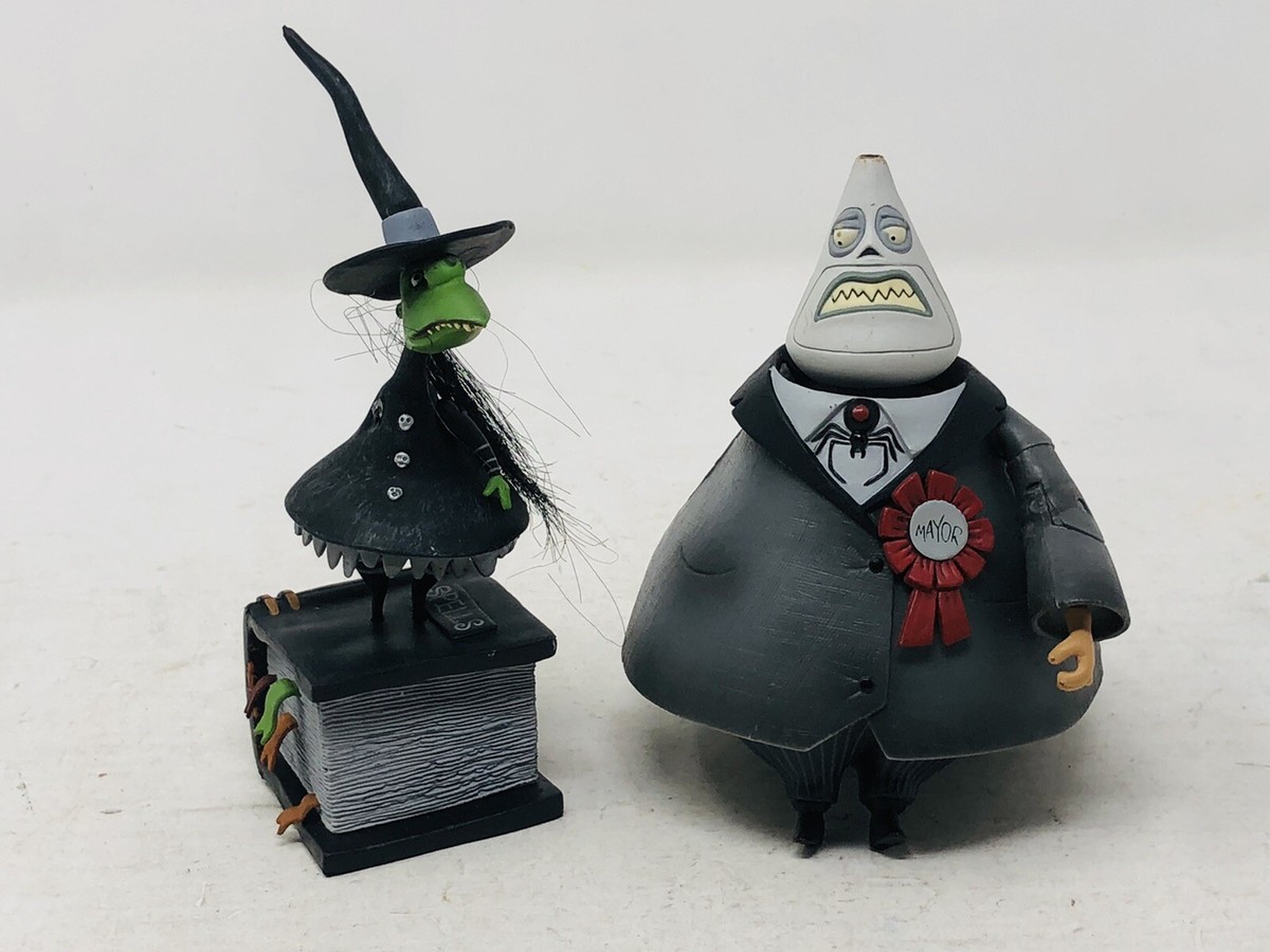 Nightmare Before Christmas Lot of 2 Poseable Figures - Mayor