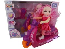 Girls 2 Channel Radio Remote Control Car Scooter Motorcycle + Doll Music & Sound