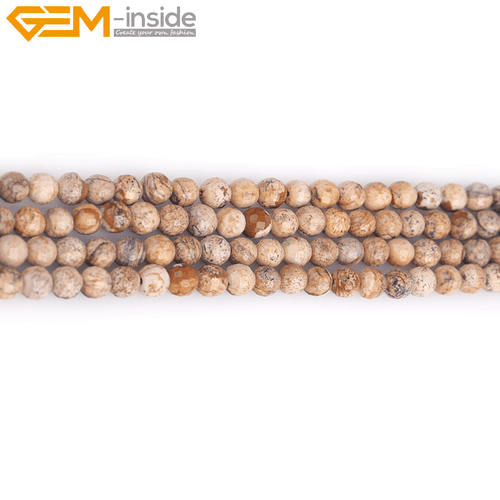 Natural Picture Jasper Stone Loose Beads Faceted For Jewelry Making strand 15" - Picture 24 of 43