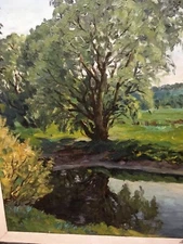 Oil Painting Unframed Tree Pond Cherkass A Original Painting Home Decor Art n586