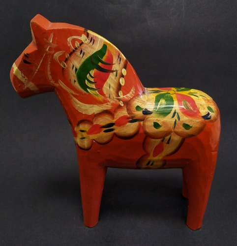 Vintage Dala Horse Large Red Wooden Sweden Collectible Dalarna Figurine - Picture 3 of 19