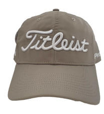 NEW Titleist Men's Tour Performance "PRO-V1" / "FJ" Adj. Golf Cap-Beige/White