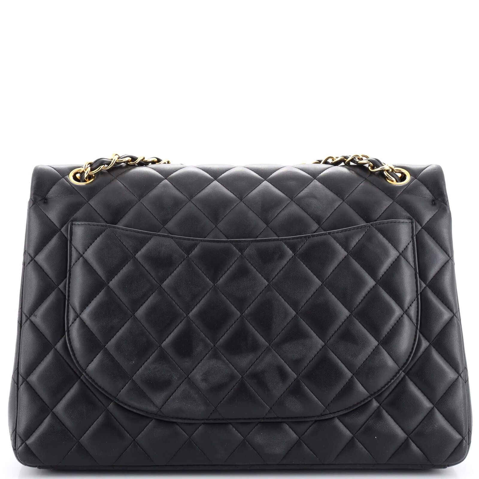 Chanel Classic Double Flap Bag Quilted Lambskin Maxi Black