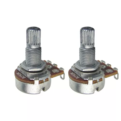 New 2pcs A B 250 500 Guitar Bass Pots Volume Potentiometers Long Split Shaft