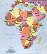 1990 CIA Map of Africa School Teacher Homesch...