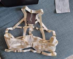 Bordelle Ivory Adjustable Bondage Shelf Bra Medium NWT